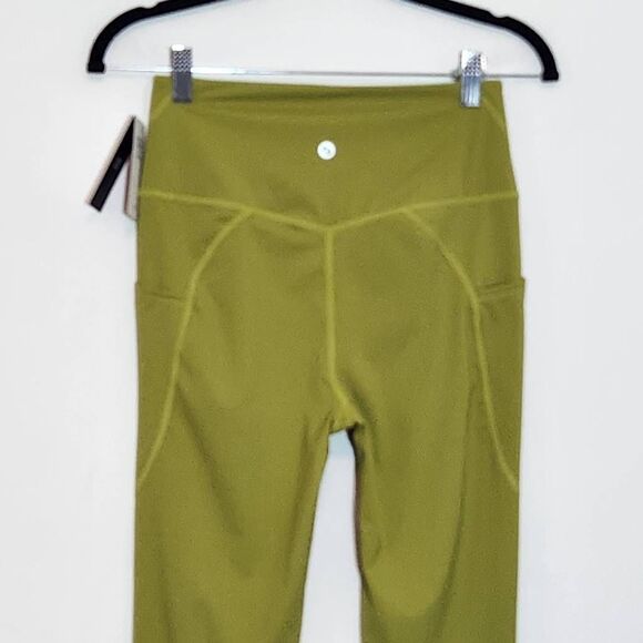 Baleaf Chartreuse Green Cropped Leggings NWT Size Small Green Leggings - Picture 5 of 9